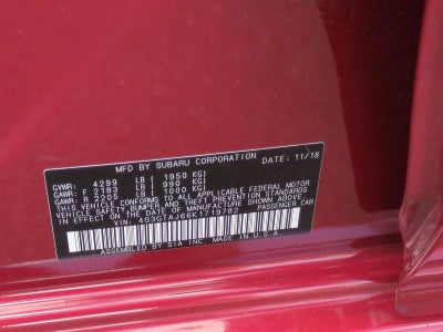 2019 Subaru Impreza 2.0i Sport 5-door Manual