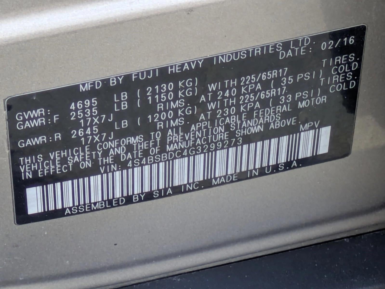 2016 Subaru Outback 2.5i Premium