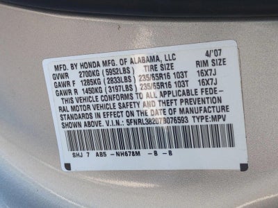 2007 Honda Odyssey LX Auto