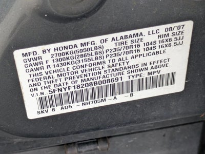 2008 Honda Pilot AT 4WD VP