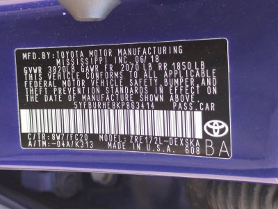 2019 Toyota Corolla SE CVT (Natl)