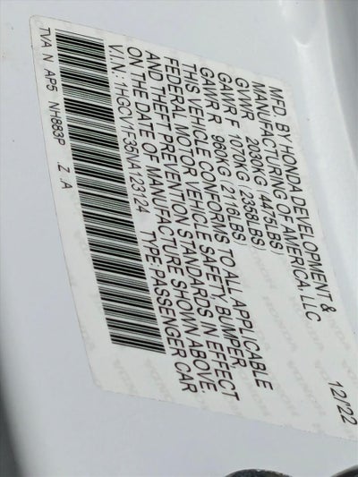 2022 Honda Accord Sedan Sport 1.5T CVT