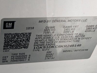 2019 GMC Yukon 2WD 4dr SLT Standard Edition