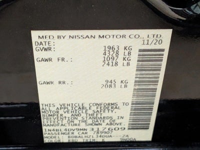 2021 Nissan Altima 2.5 SV Sedan