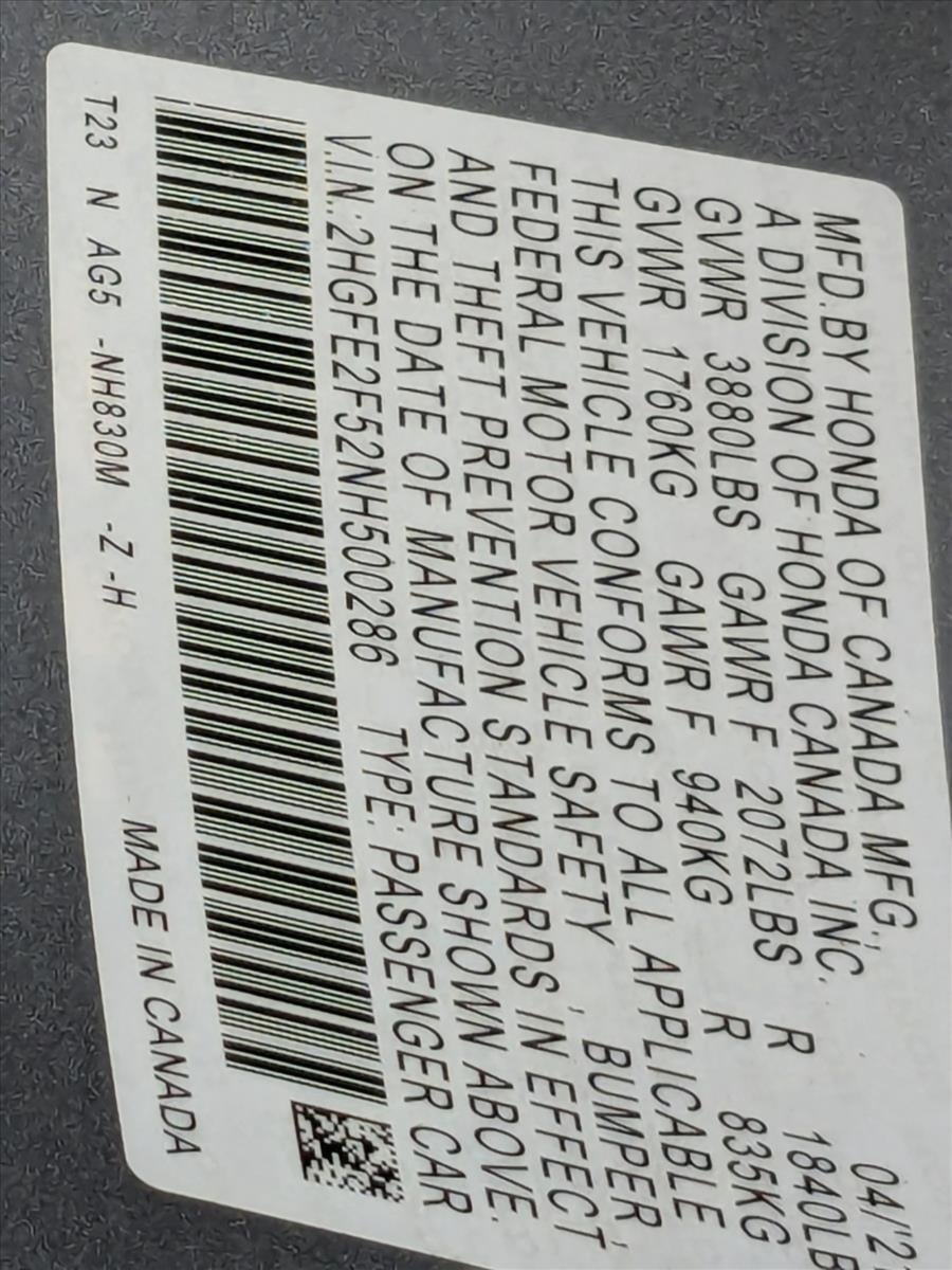 2022 Honda Civic Sedan Sport CVT