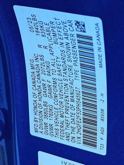 2023 Honda Civic Sedan Sport CVT