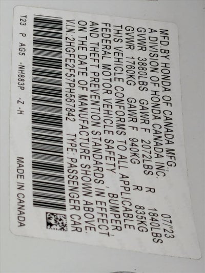 2023 Honda Civic Sedan Sport CVT