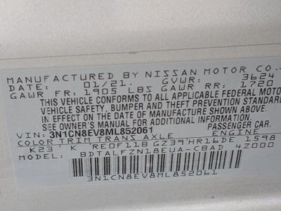 2021 Nissan Versa SV CVT