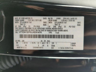 2020 Ford F-150 XLT 4WD SuperCrew 5.5' Box