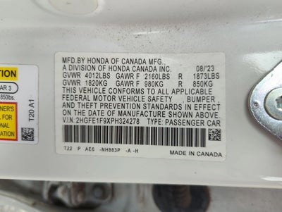 2023 Honda Civic Sedan Touring CVT