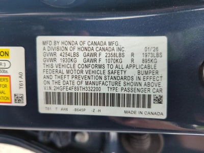 2026 Honda Civic Sedan Hybrid Sport CVT