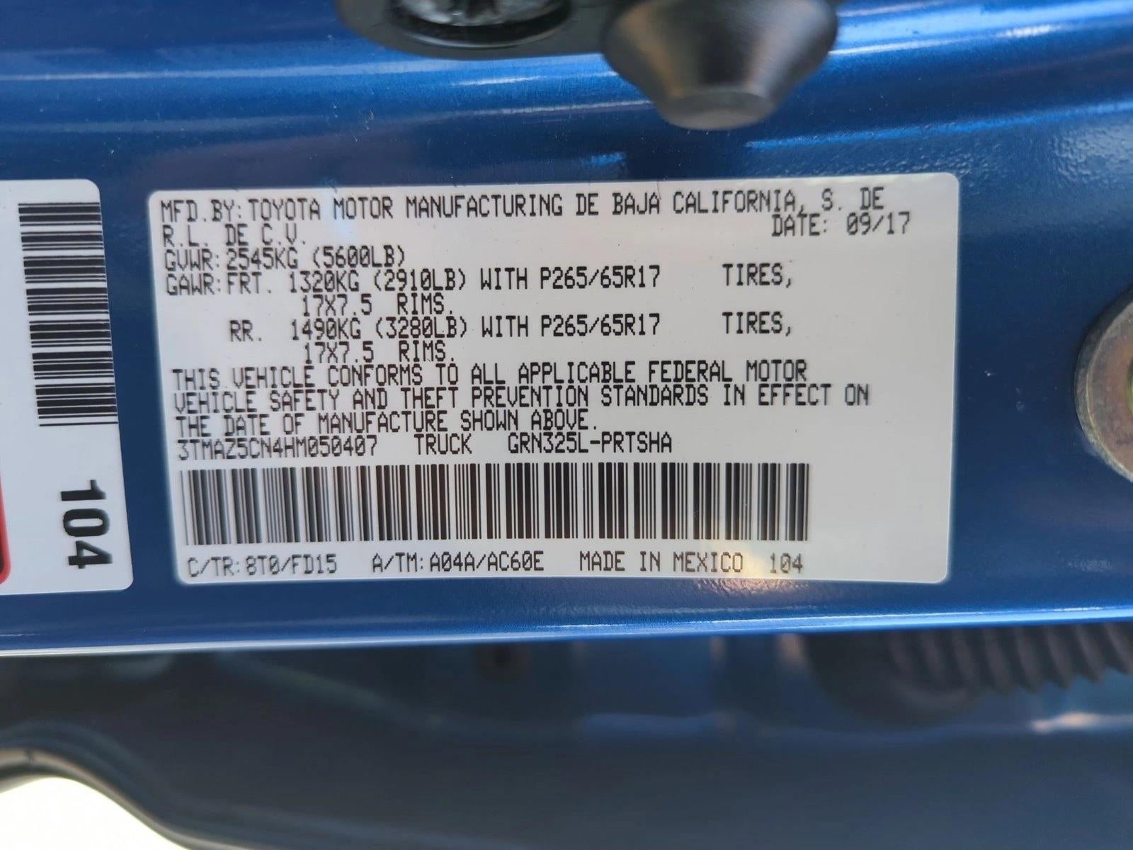 2017 Toyota Tacoma TRD Sport Double Cab 5' Bed V6 4x2 AT (Natl)