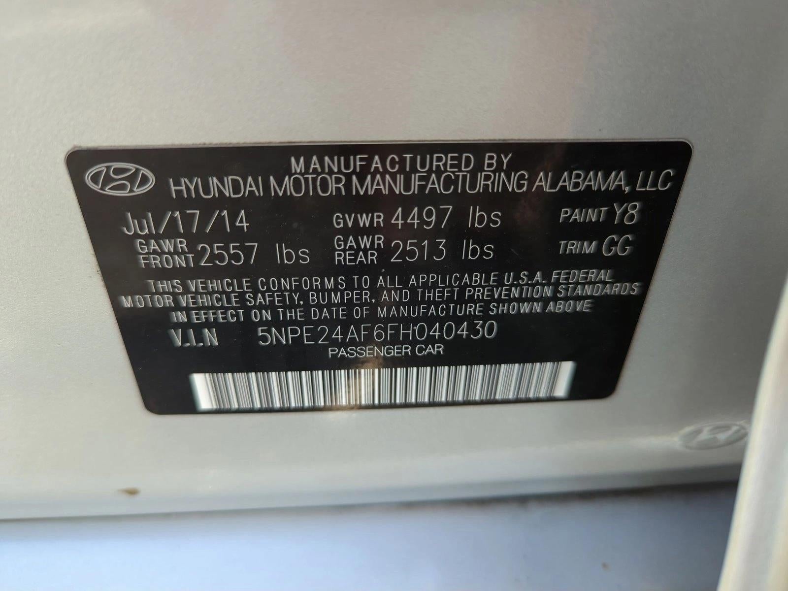 2015 Hyundai SONATA 4dr Sdn 2.4L SE PZEV