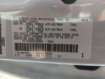 2024 Toyota Tundra 4WD 4WD SR5 CrewMax 5.5' Bed (SE)