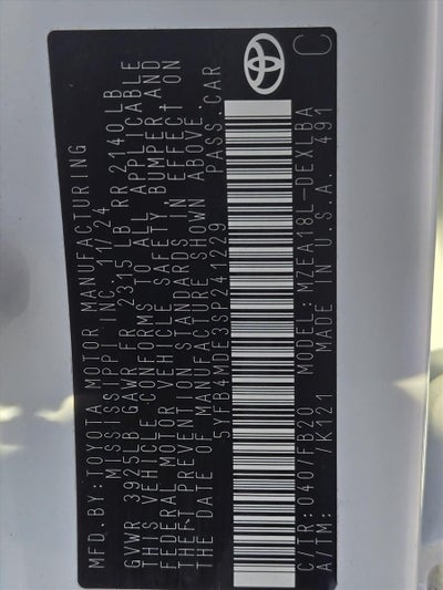 2025 Toyota Corolla LE CVT (Natl)