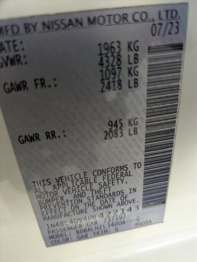 2023 Nissan Altima 2.5 SV Sedan