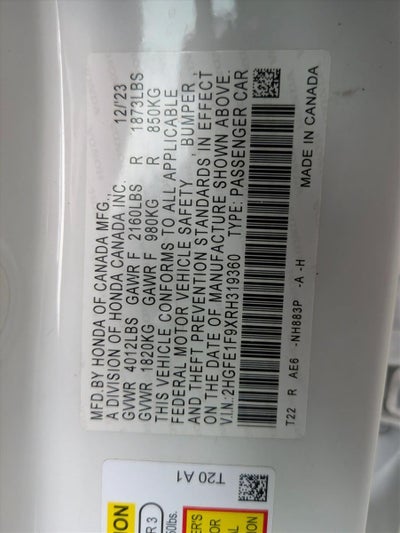 2024 Honda Civic Sedan Touring CVT