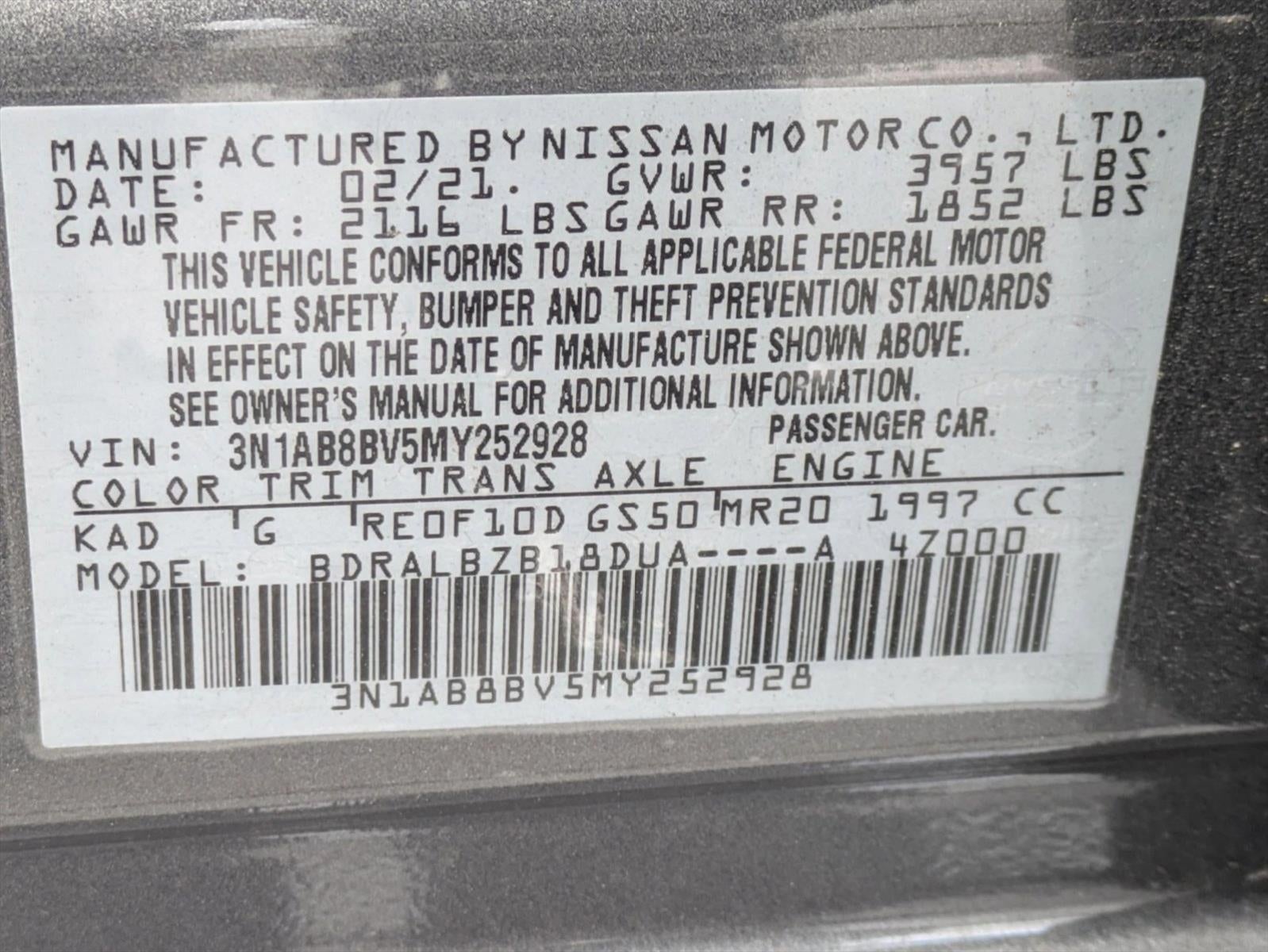 2021 Nissan Sentra S CVT