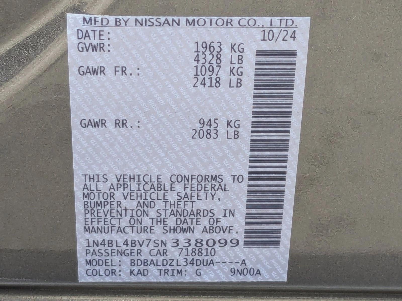 2025 Nissan Altima S FWD