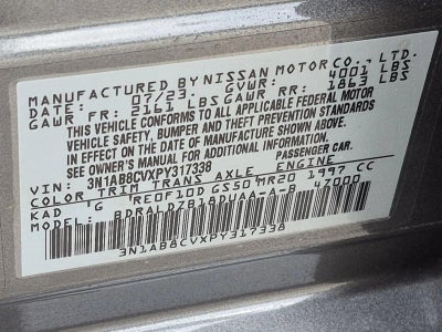 2023 Nissan Sentra SV CVT