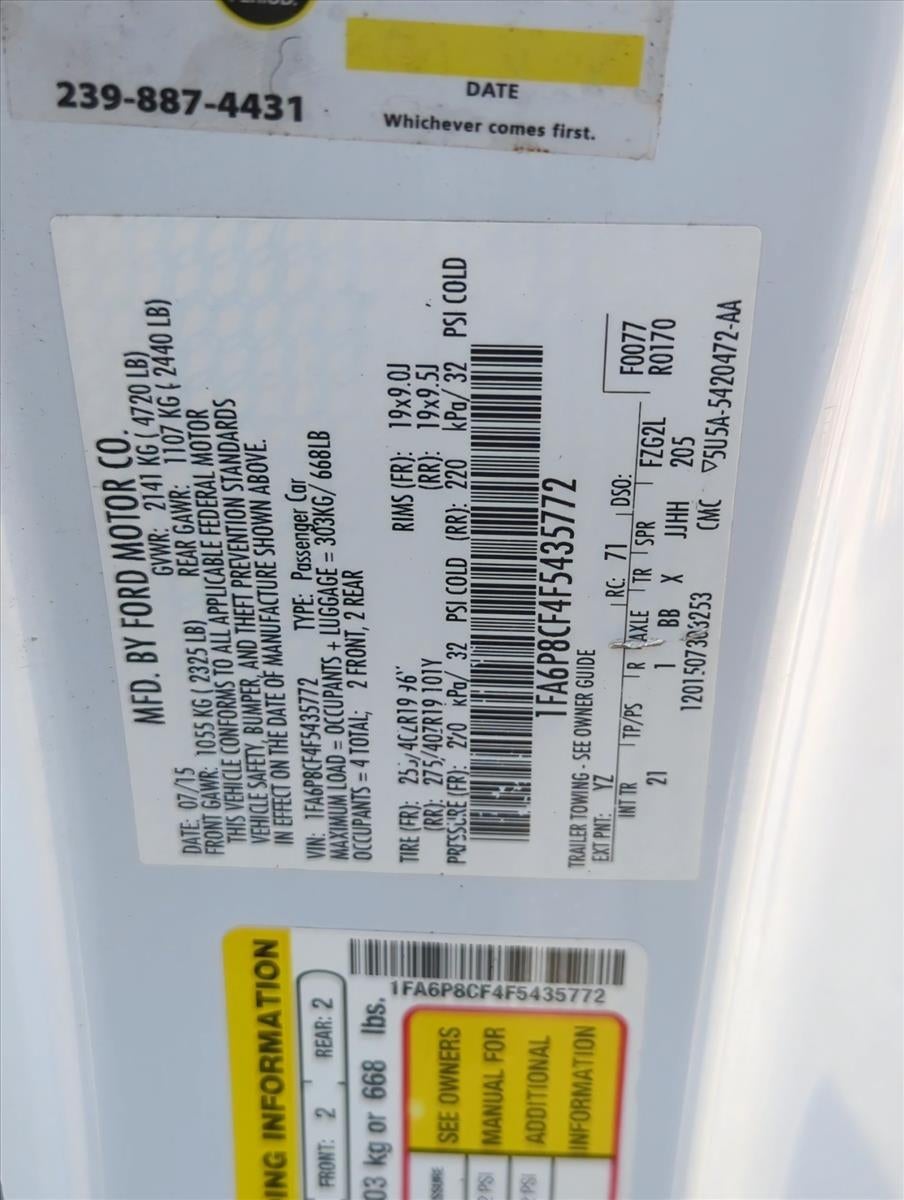 2015 Ford Mustang 2dr Fastback GT