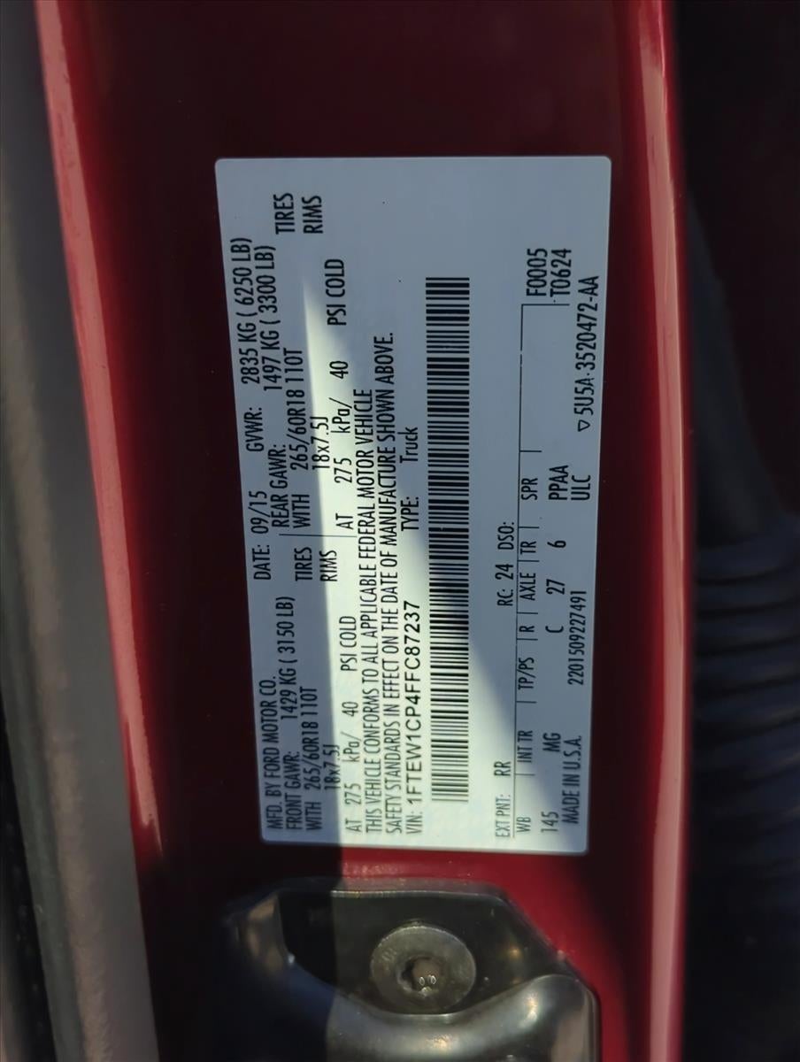 2015 Ford F-150 2WD SuperCrew 5-1/2 Ft Box XLT