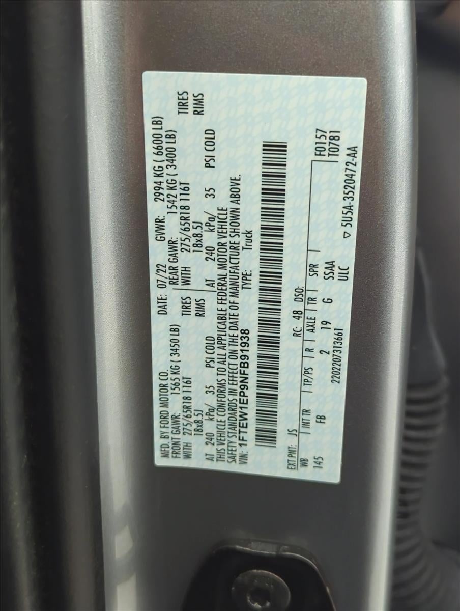 2022 Ford F-150 XLT 4WD SuperCrew 5.5' Box