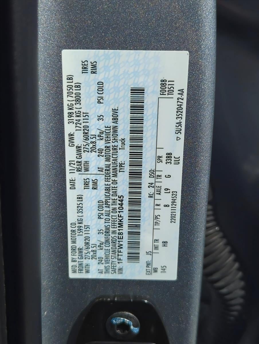 2021 Ford F-150 LARIAT 4WD SuperCrew 5.5' Box