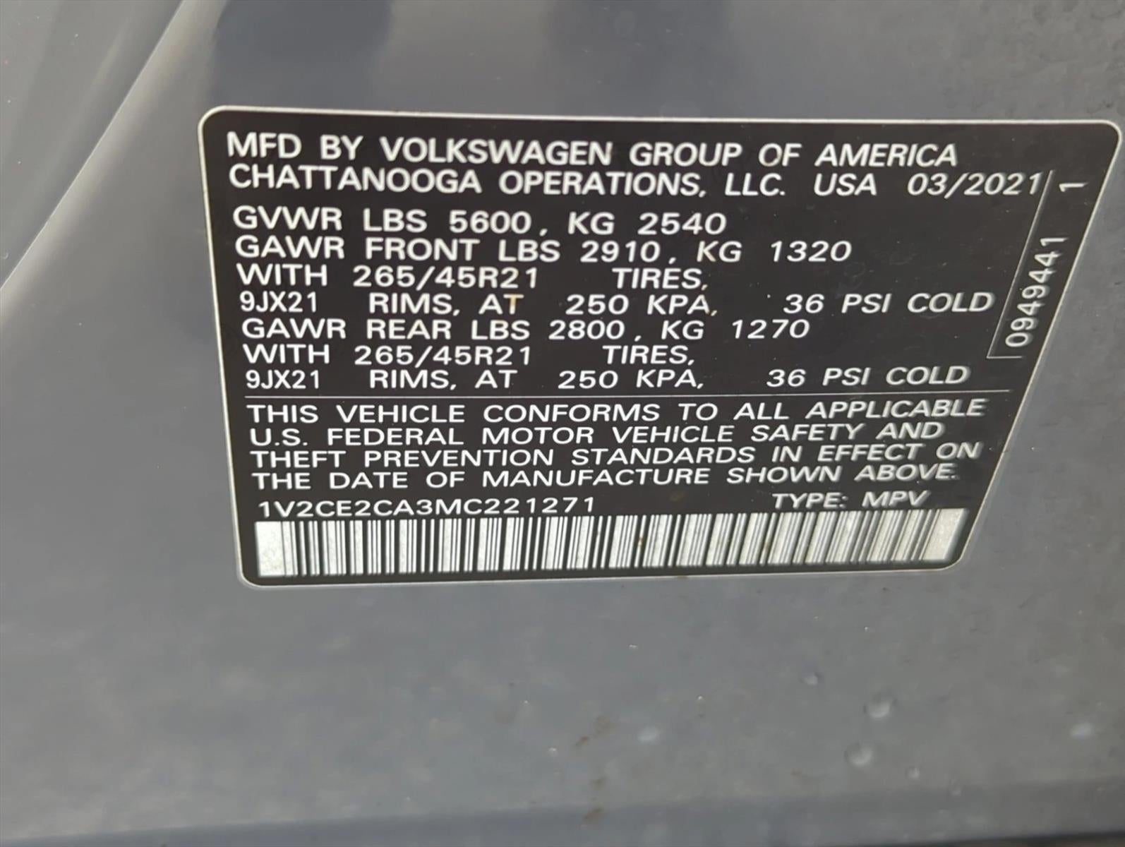 2021 Volkswagen Atlas Cross Sport 3.6L V6 SEL R-Line FWD
