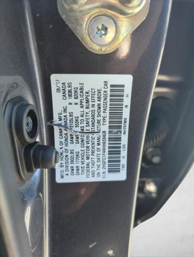 2017 Honda Civic Sedan EX-T CVT with Honda Sensing