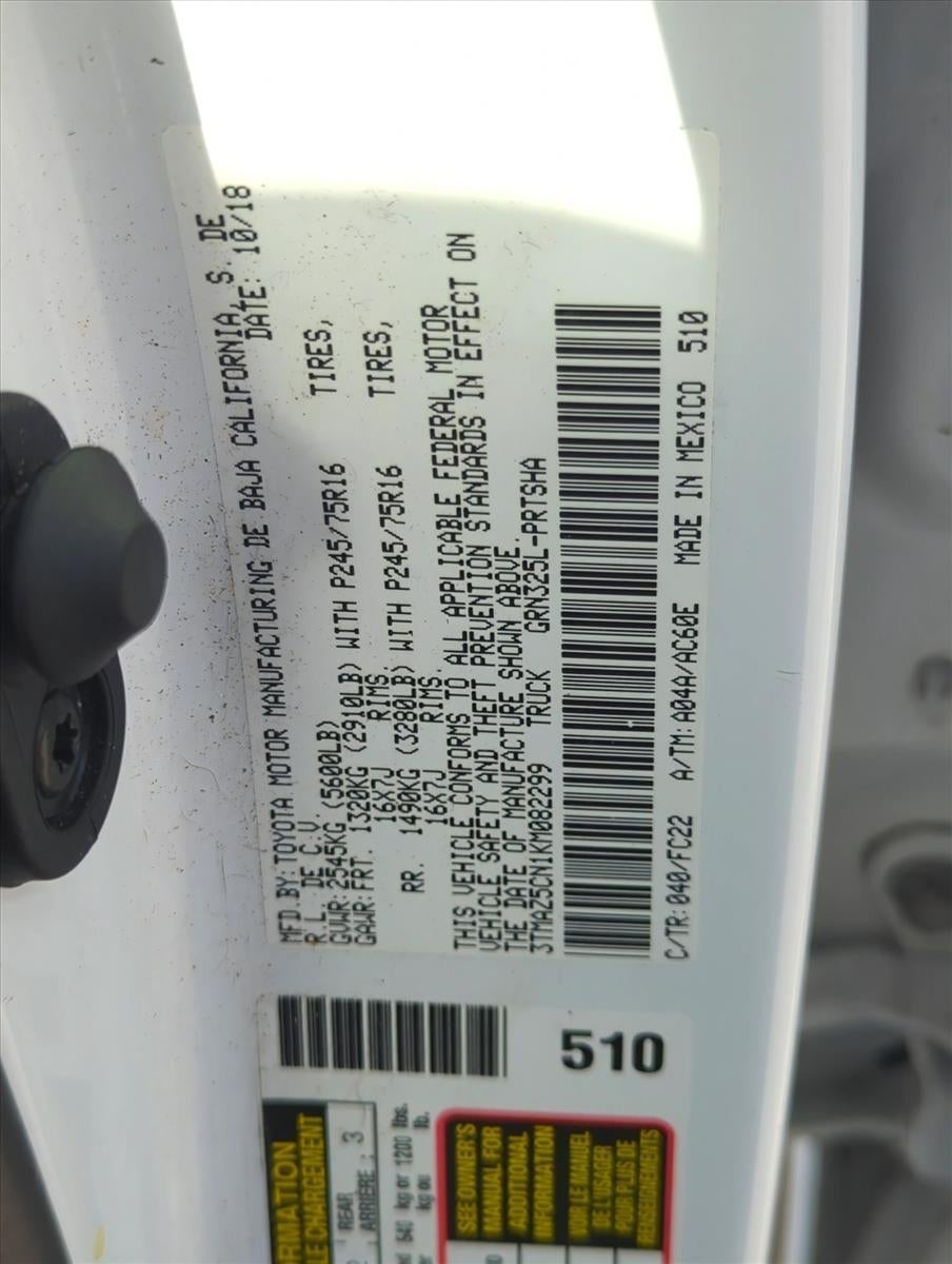 2019 Toyota Tacoma 2WD 2WD SR5 Double Cab 5' Bed V6 AT (GS)