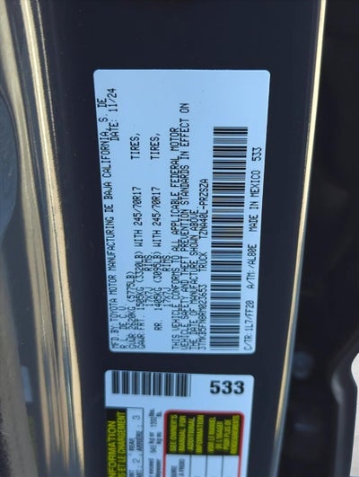 2024 Toyota Tacoma 2WD 2WD SR5 Double Cab 5' Bed AT (Natl)