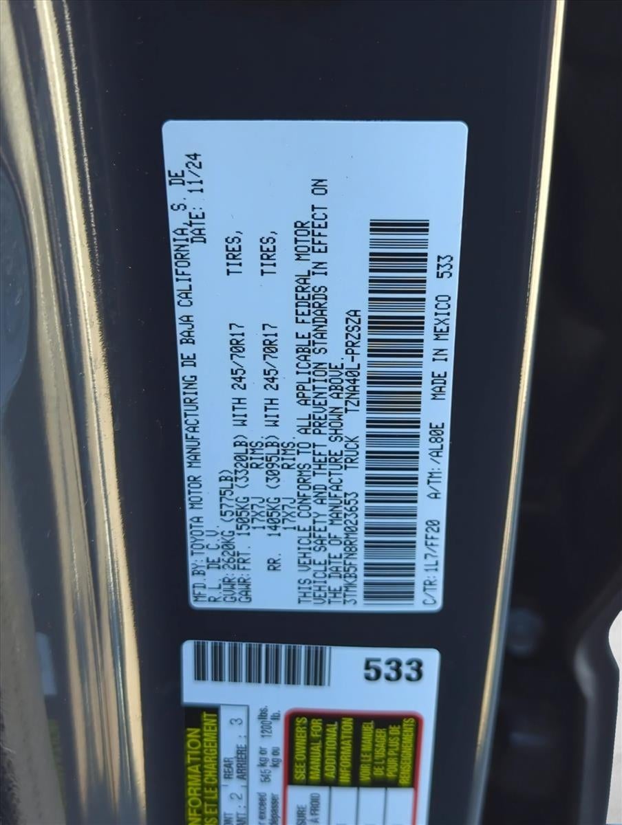 2024 Toyota Tacoma 2WD 2WD SR5 Double Cab 5' Bed AT (Natl)