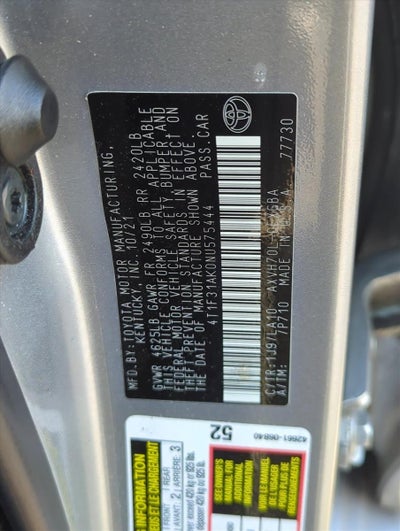 2022 Toyota Camry Hybrid XLE CVT (Natl)