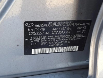 2016 Hyundai SONATA 4dr Sdn 2.4L Sport PZEV
