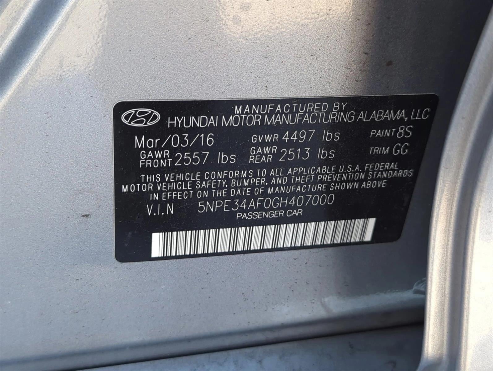 2016 Hyundai SONATA 4dr Sdn 2.4L Sport PZEV