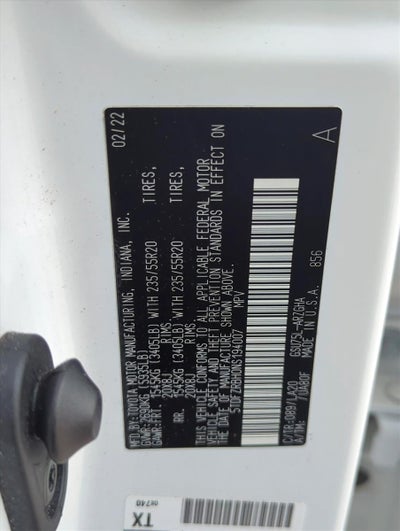 2022 Toyota Highlander Platinum AWD (Natl)