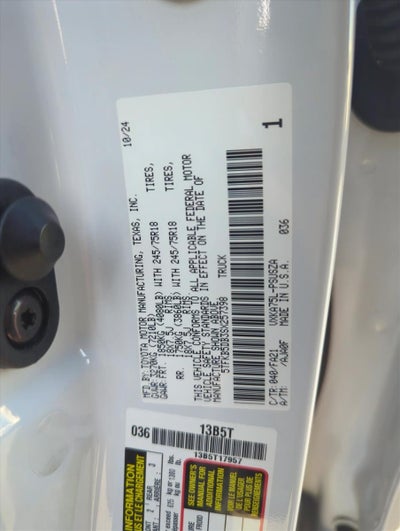 2025 Toyota Tundra 4WD 4WD SR CrewMax 5.5' Bed (Natl)