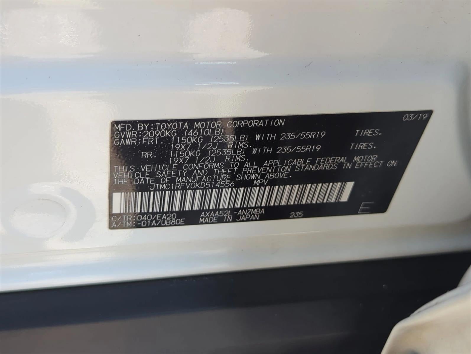2019 Toyota RAV4 XLE Premium FWD (Natl)