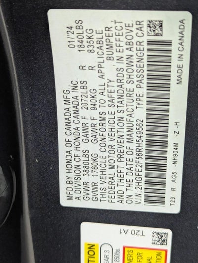 2024 Honda Civic Sedan Sport CVT