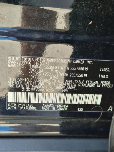 2019 Toyota RAV4 XLE Premium FWD (Natl)