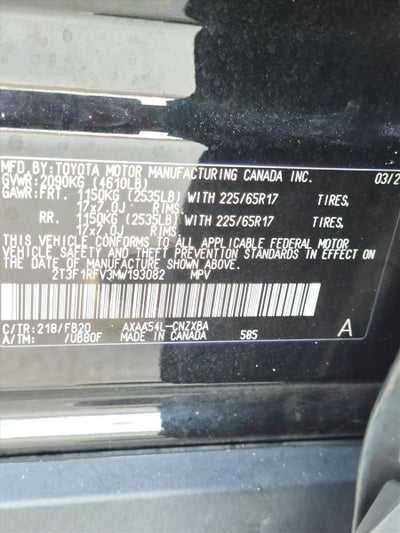 2021 Toyota RAV4 LE AWD (Natl)
