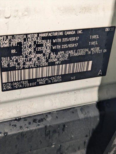 2020 Toyota RAV4 LE AWD (Natl)