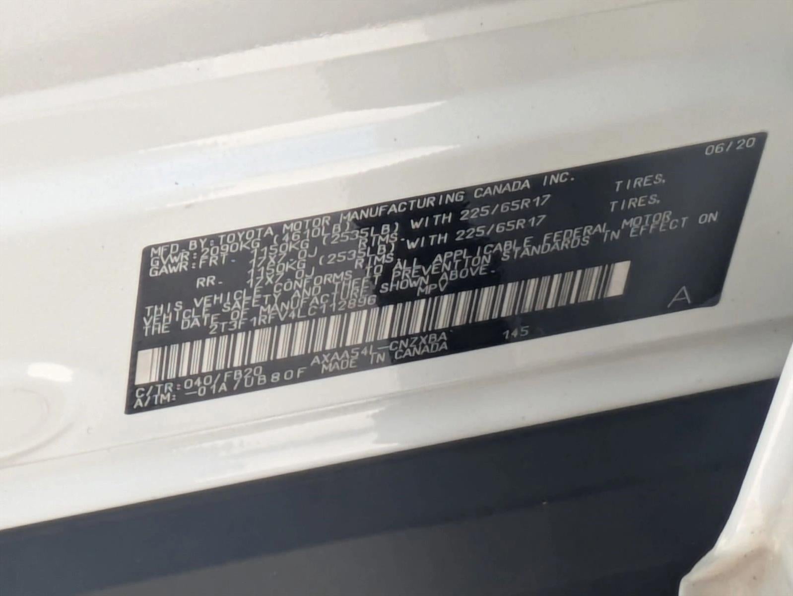 2020 Toyota RAV4 LE AWD (Natl)