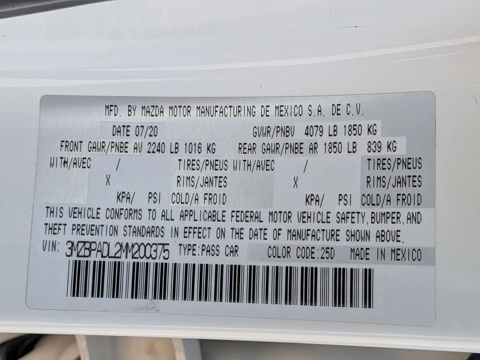 2021 Mazda Mazda3 Sedan Premium FWD