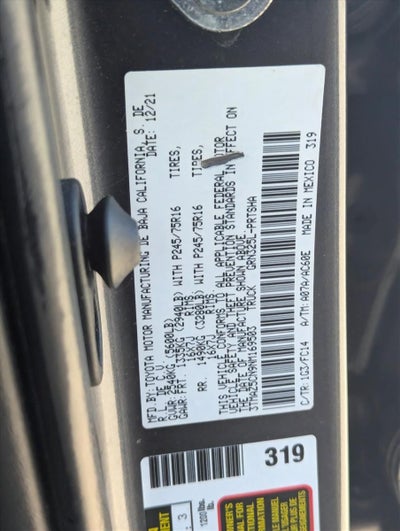 2022 Toyota Tacoma 2WD 2WD SR5 Double Cab 5' Bed V6 AT (GS)