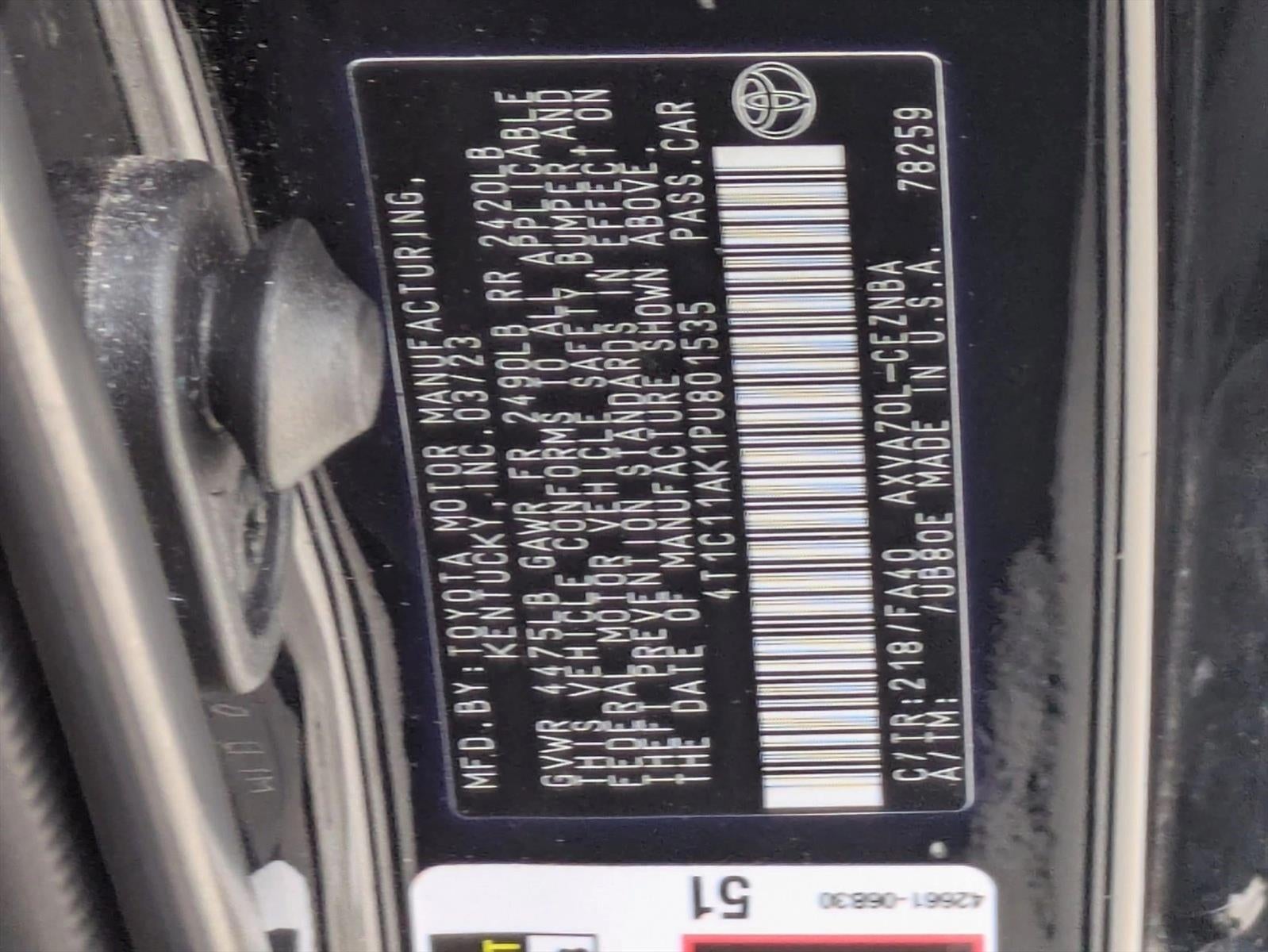 2023 Toyota Camry LE Auto (SE)