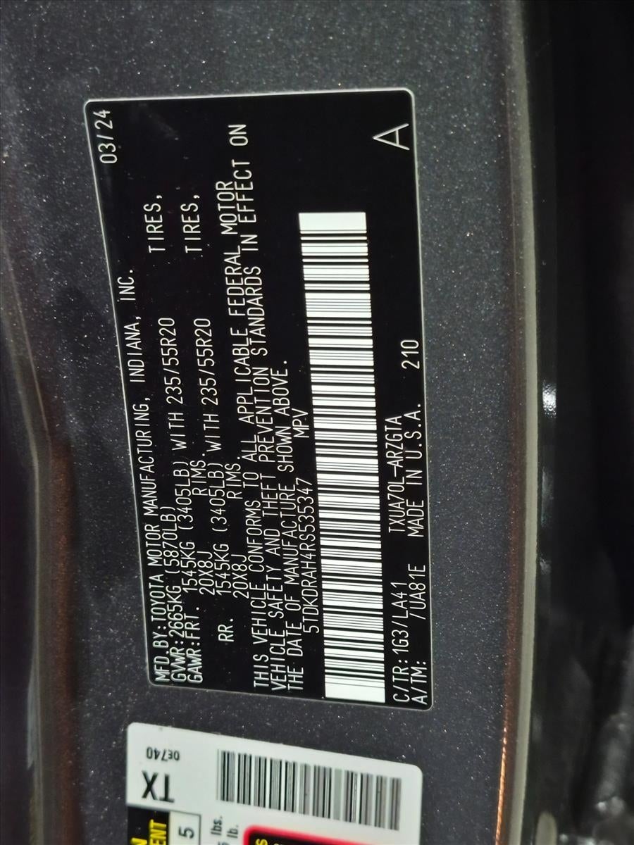2024 Toyota Highlander Platinum FWD (Natl)