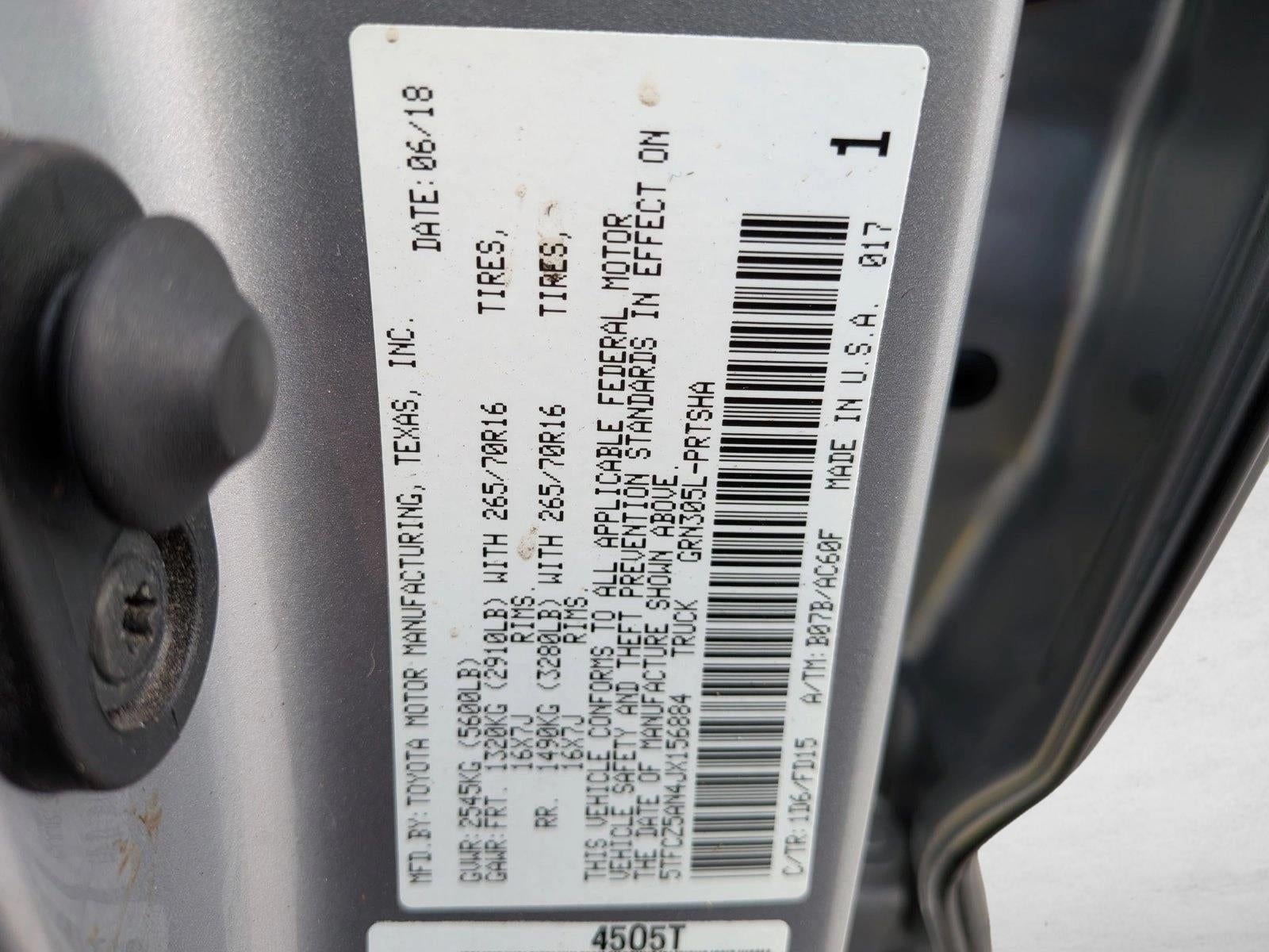 2018 Toyota Tacoma TRD Off Road Double Cab 5' Bed V6 4x4 AT (Natl)