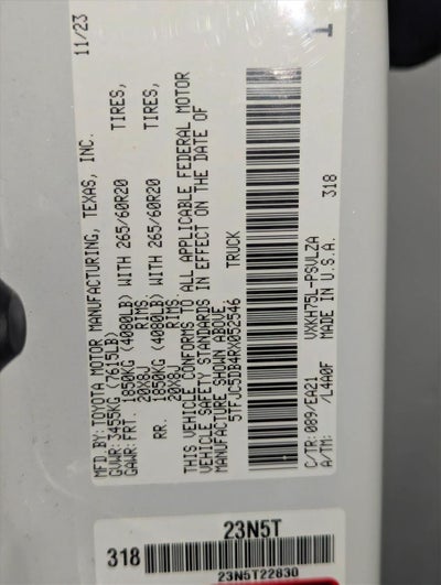 2024 Toyota Tundra 4WD 4WD Limited Hybrid CrewMax 5.5' Bed (Natl)